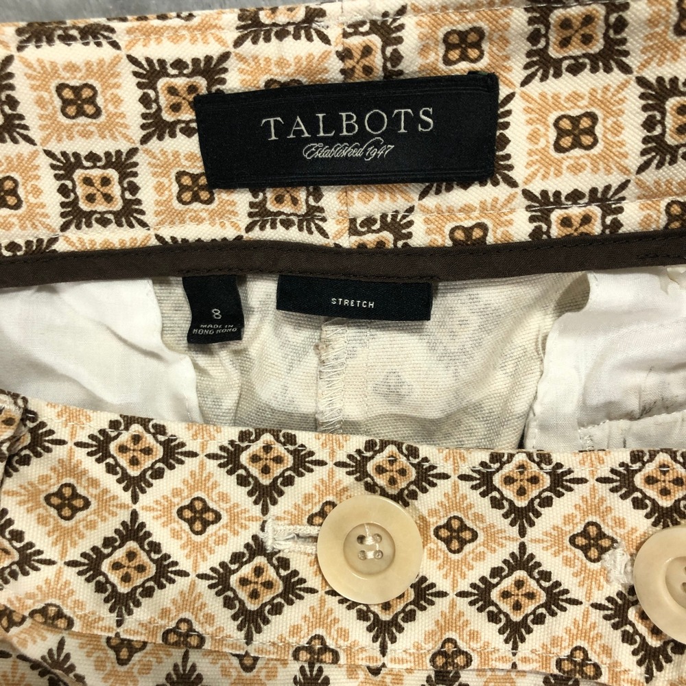 Talbots Stretch Patterned Crop Pants Geometric Pr… - image 7